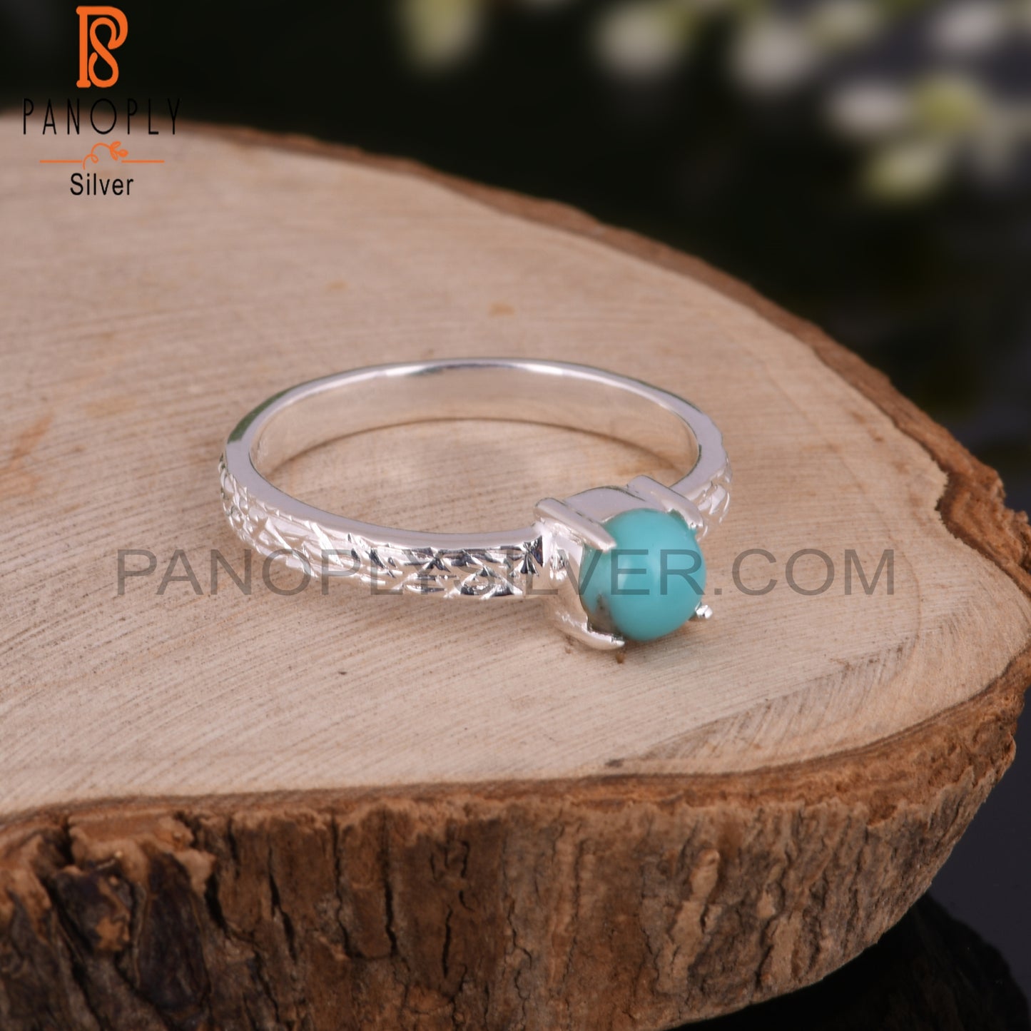 Minimalist Arizona Turquoise 925 Silver Graduation Ring