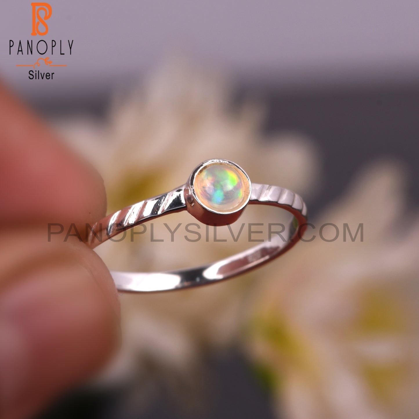Ethiopian Opal Round 925 Sterling Silver Ring For Her