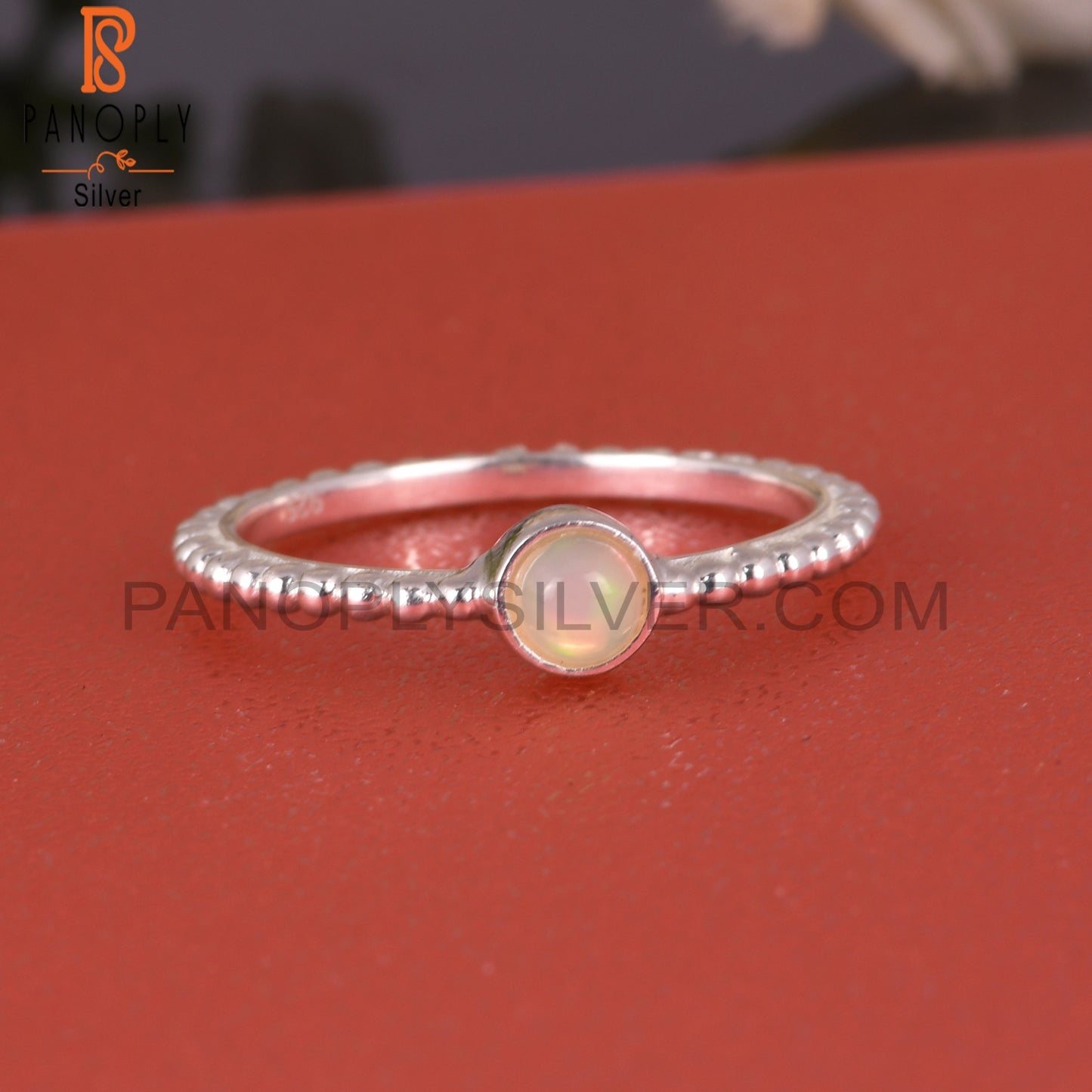 Ethiopian Opal Round 925 Sterling Silver Women’s Ring