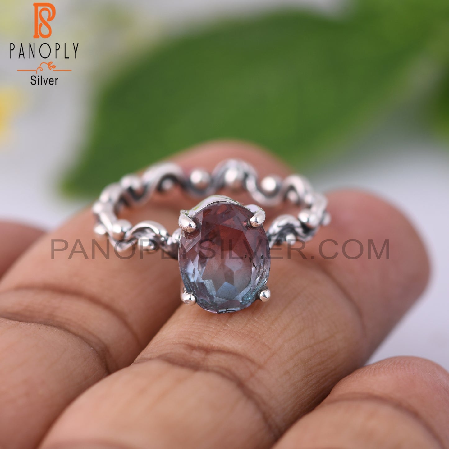 Bio Alexandrite Doublet Quartz Silver Ring