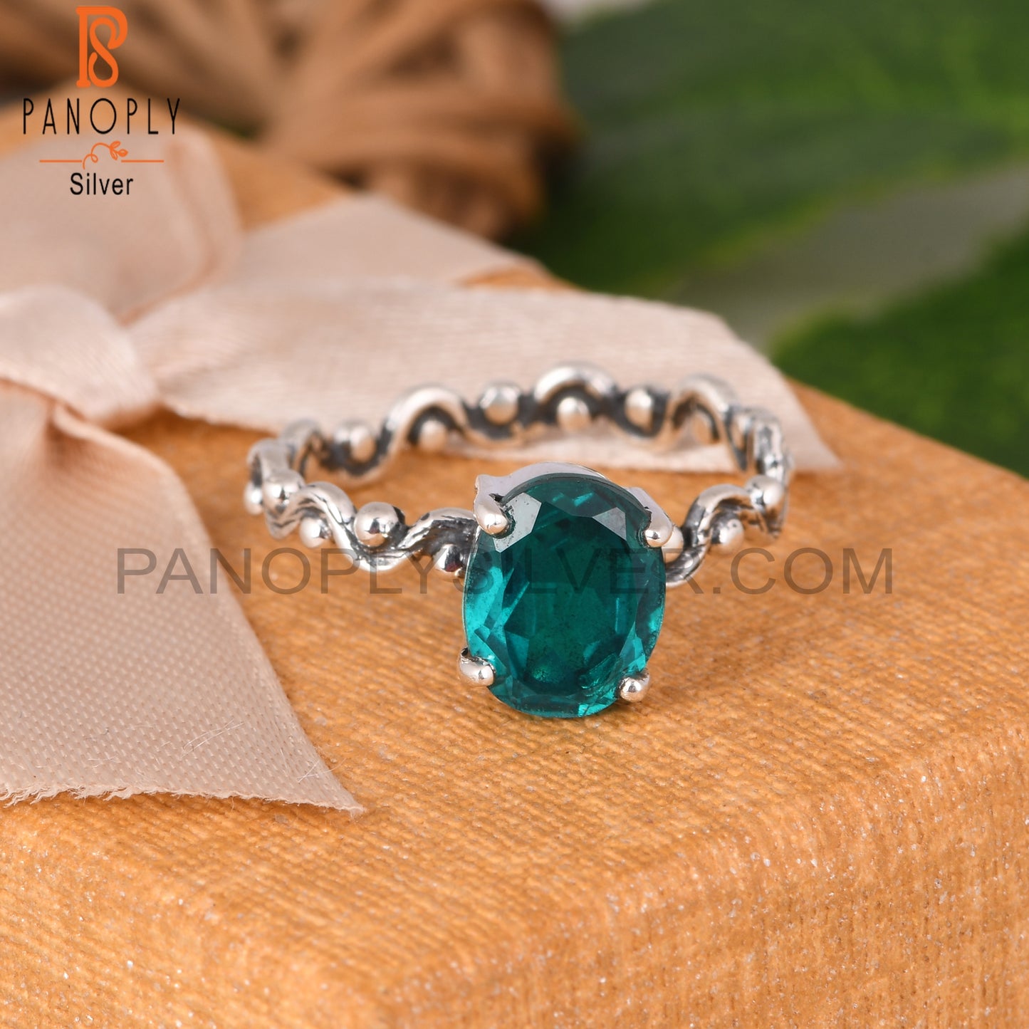 Santamaria Aquamarine Quartz 925 Sterling Silver Ring