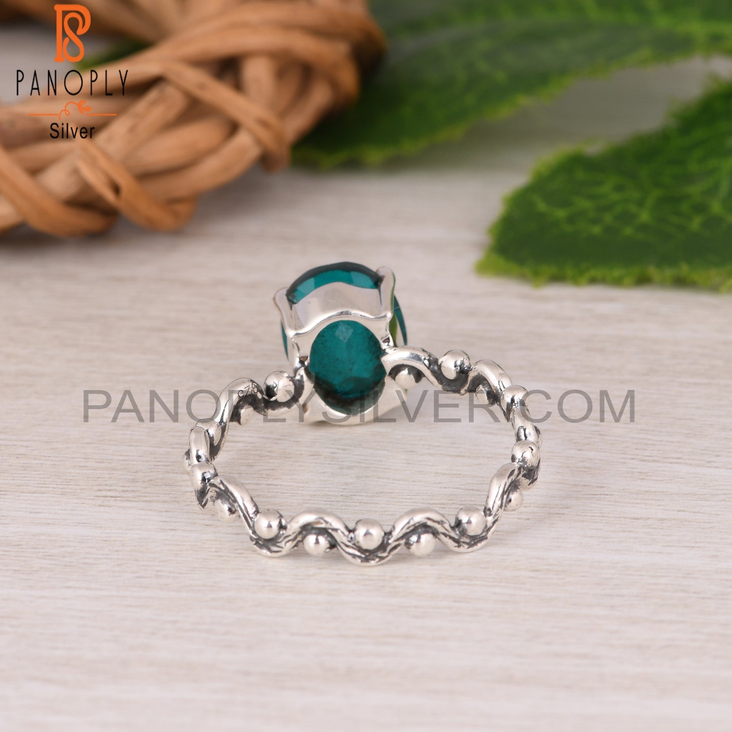 Santamaria Aquamarine Quartz 925 Sterling Silver Ring
