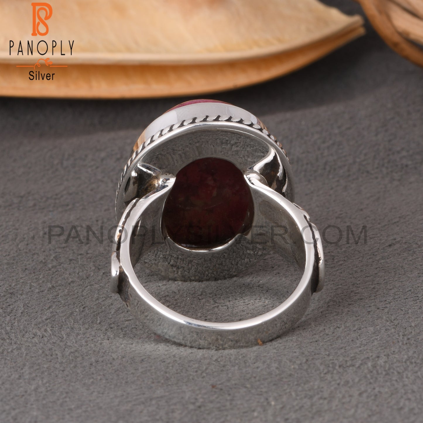 Pink Thulite Oval 925 Sterling Silver Ring