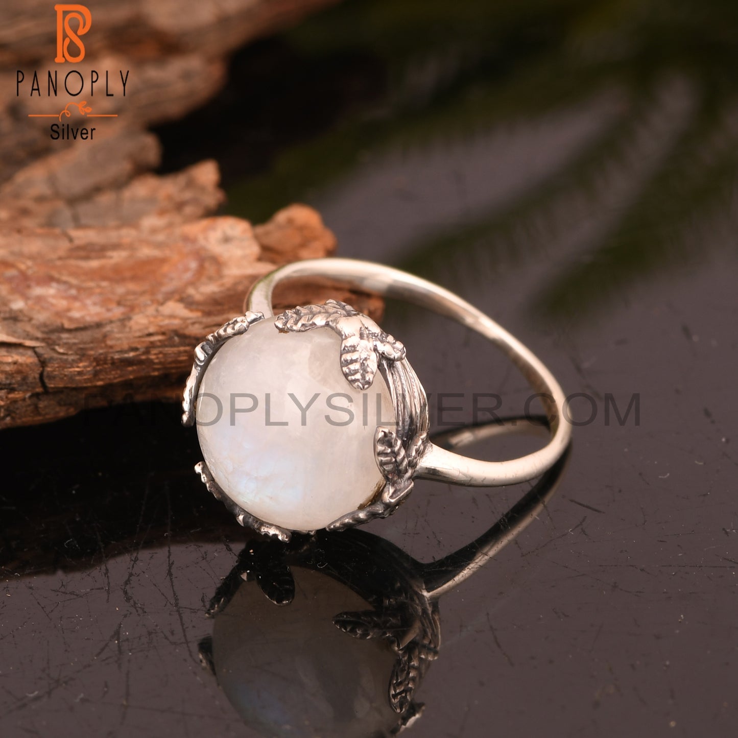 Rainbow Moonstone 925 Sterling Silver Statement Ring