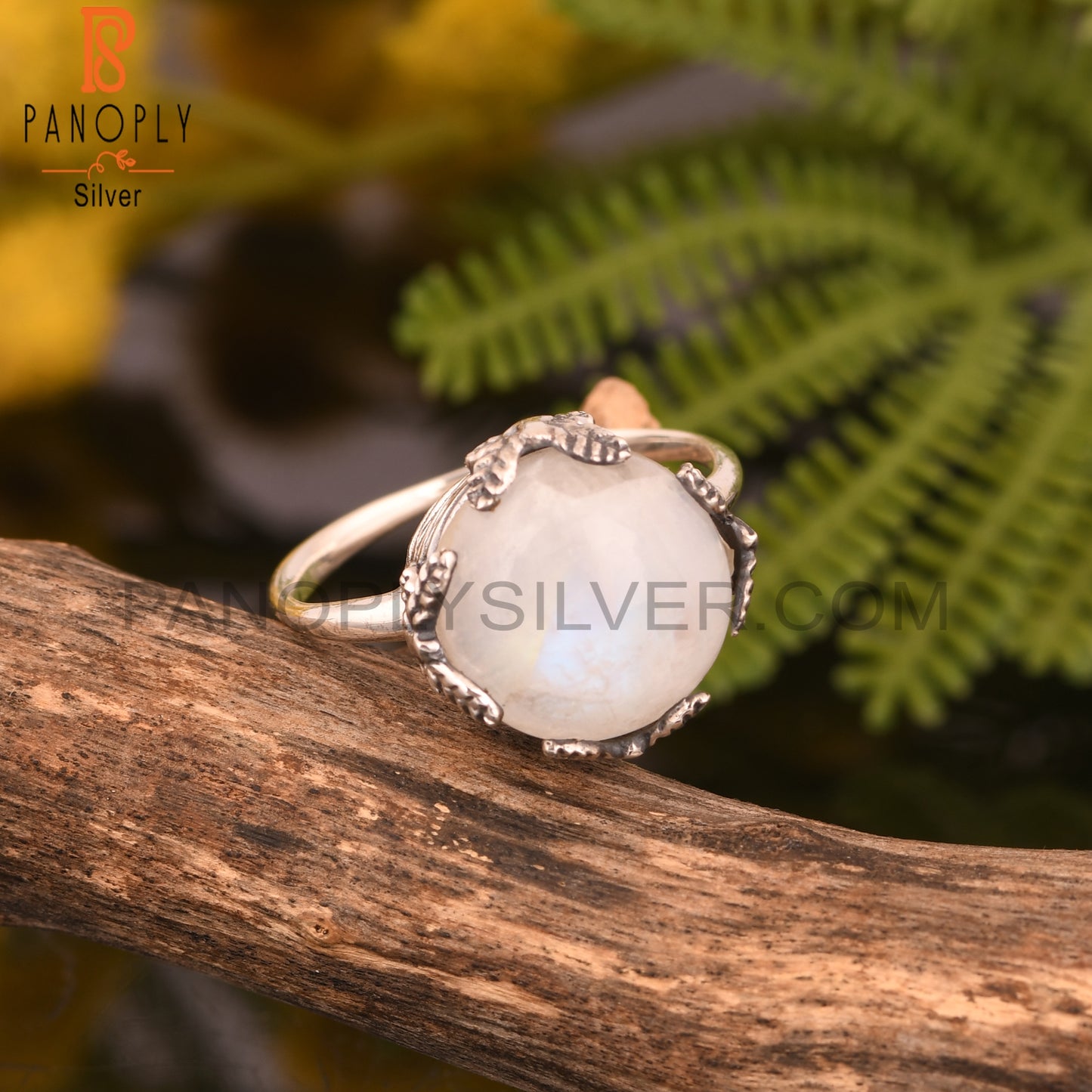 Rainbow Moonstone 925 Sterling Silver Statement Ring