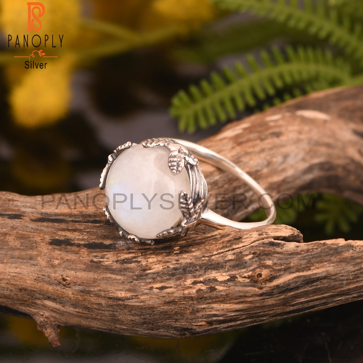 Rainbow Moonstone 925 Sterling Silver Statement Ring