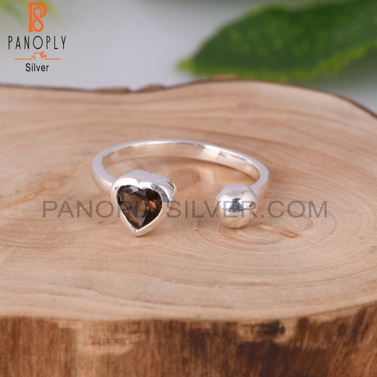 Smoky Heart 925 Sterling Silver Ring