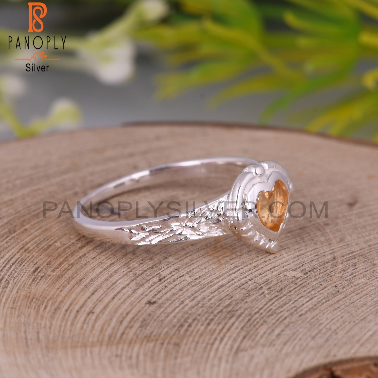 Citrine Heart S 925 Love Ring For GirlFriend