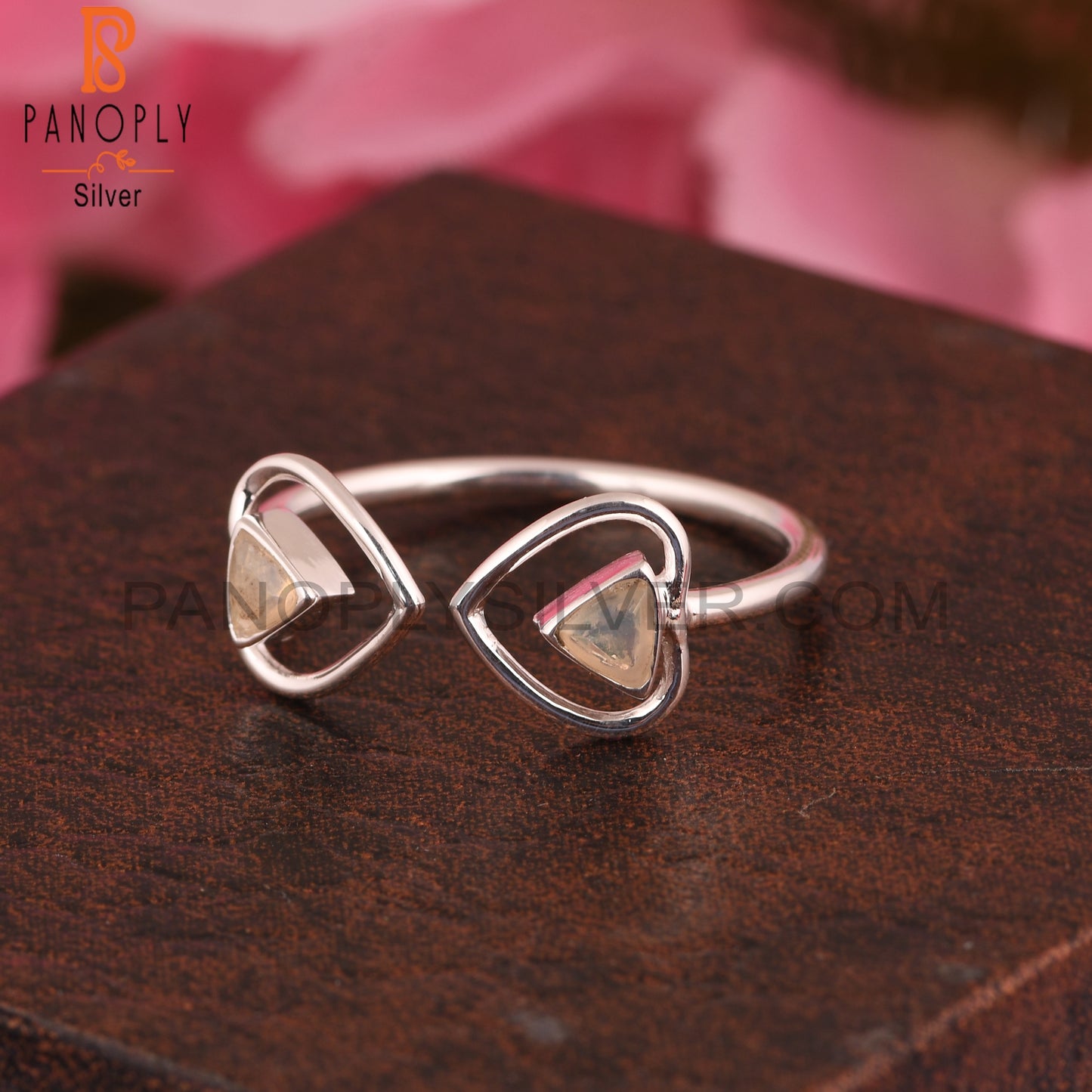Ethiopian Opal Heart 925 Sterling Silver Ring