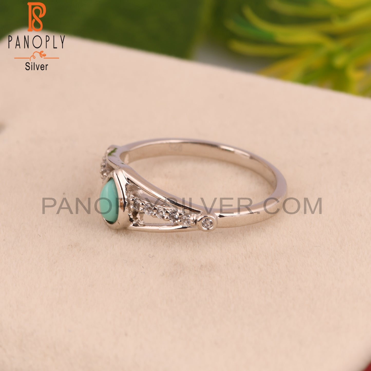 Arizona Turquoise Pear 925 Sterling Silver Ring