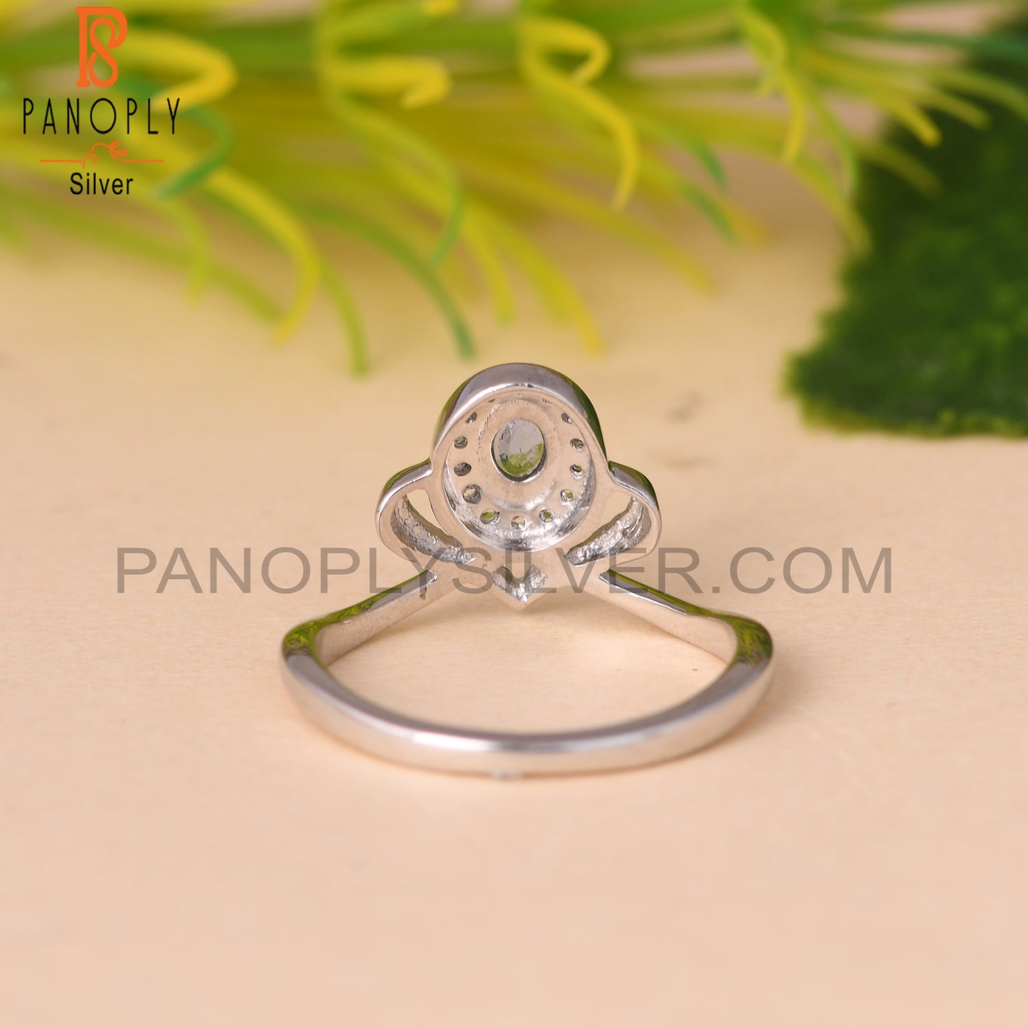 White Topaz & Tanzanite Oval Shape 925 Sterling Silver Ring