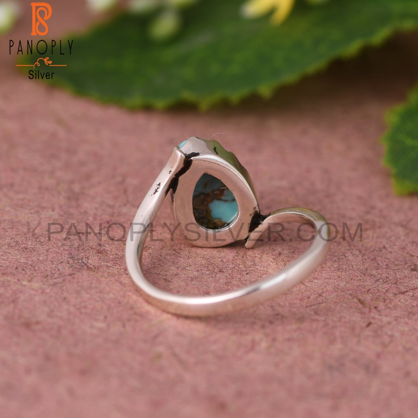Kingman Turquoise Oval Shape Sterling Silver Ring