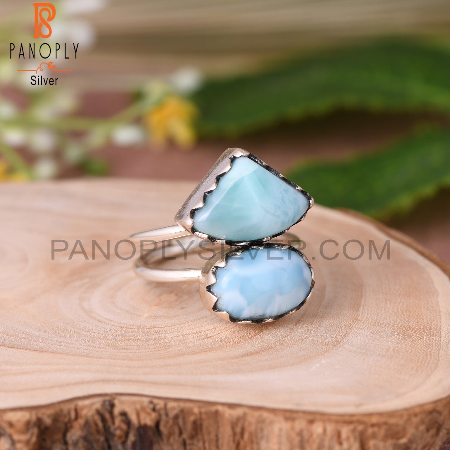 Blue Larimar 925 Sterling Silver Ring