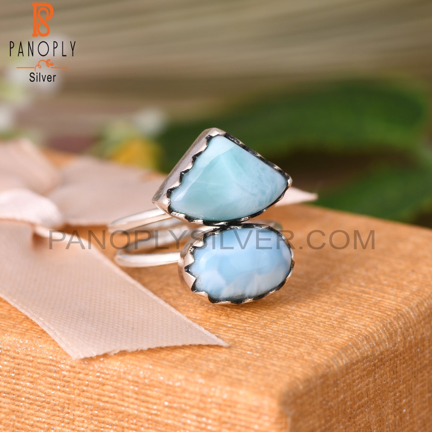 Blue Larimar 925 Sterling Silver Ring