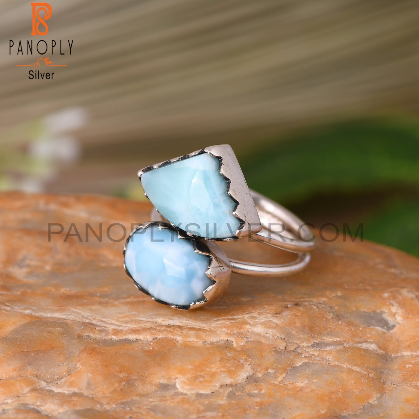 Blue Larimar 925 Sterling Silver Ring