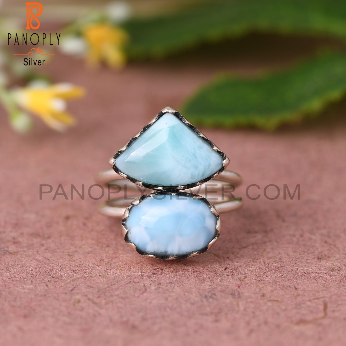 Blue Larimar 925 Sterling Silver Ring