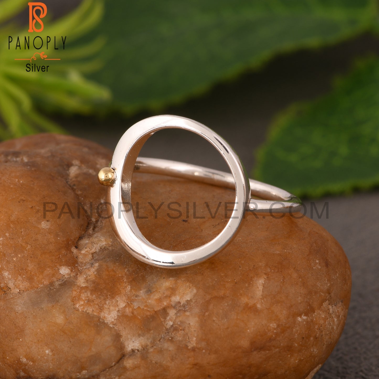 Handmade 925 Sterling Silver Gold Dot Ring