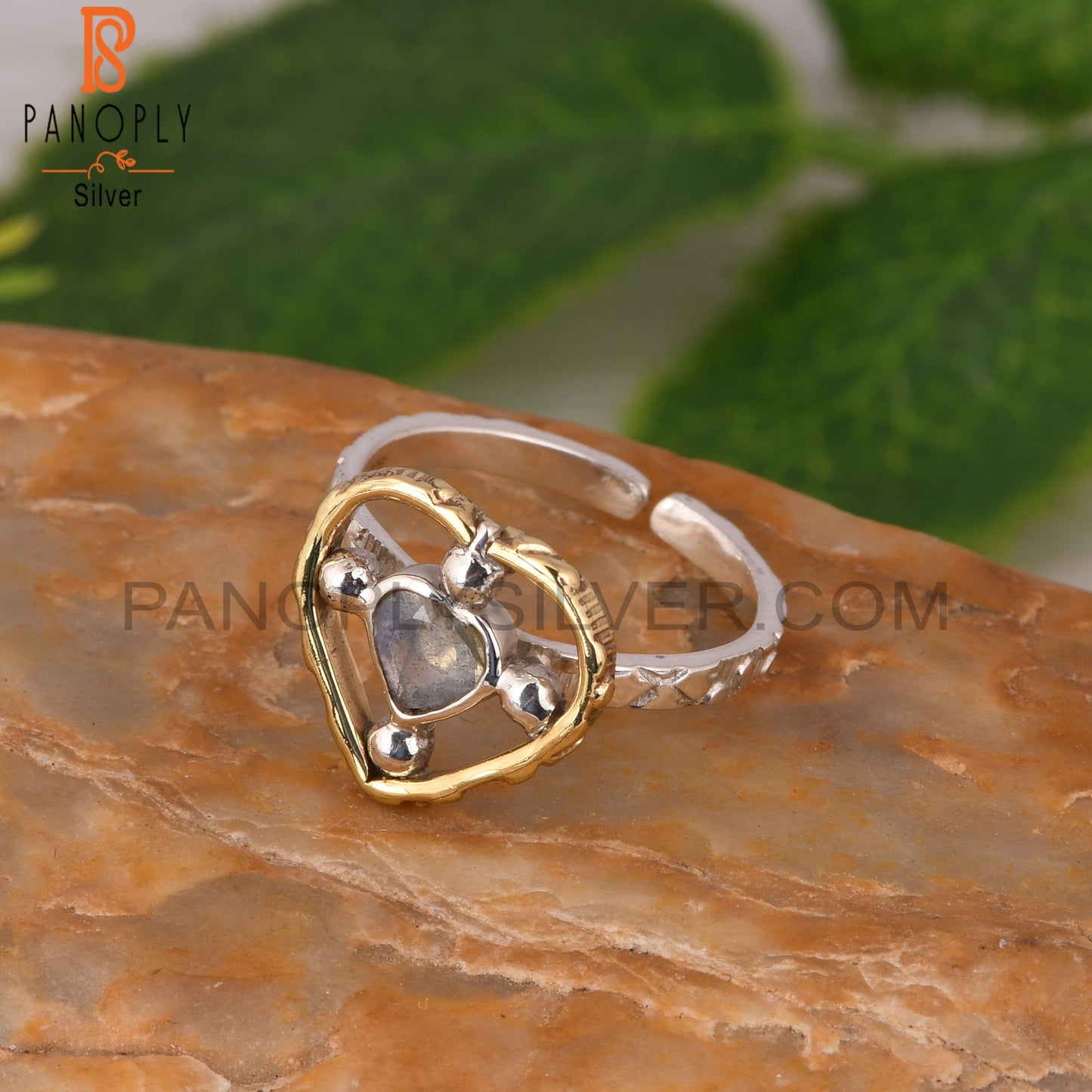 Labradorite Heart Shape 925 Sterling Silver Ring