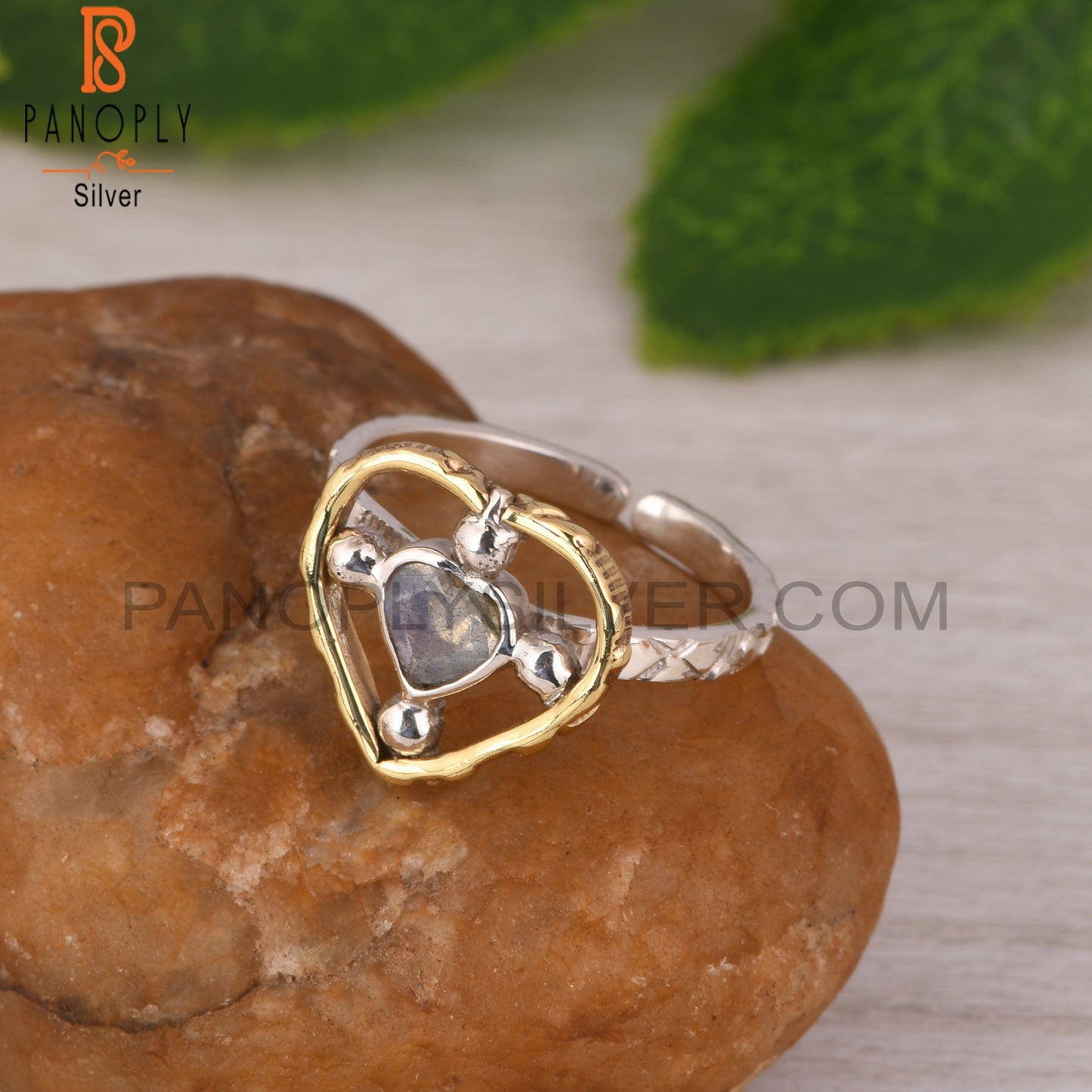 Labradorite Heart Shape 925 Sterling Silver Ring