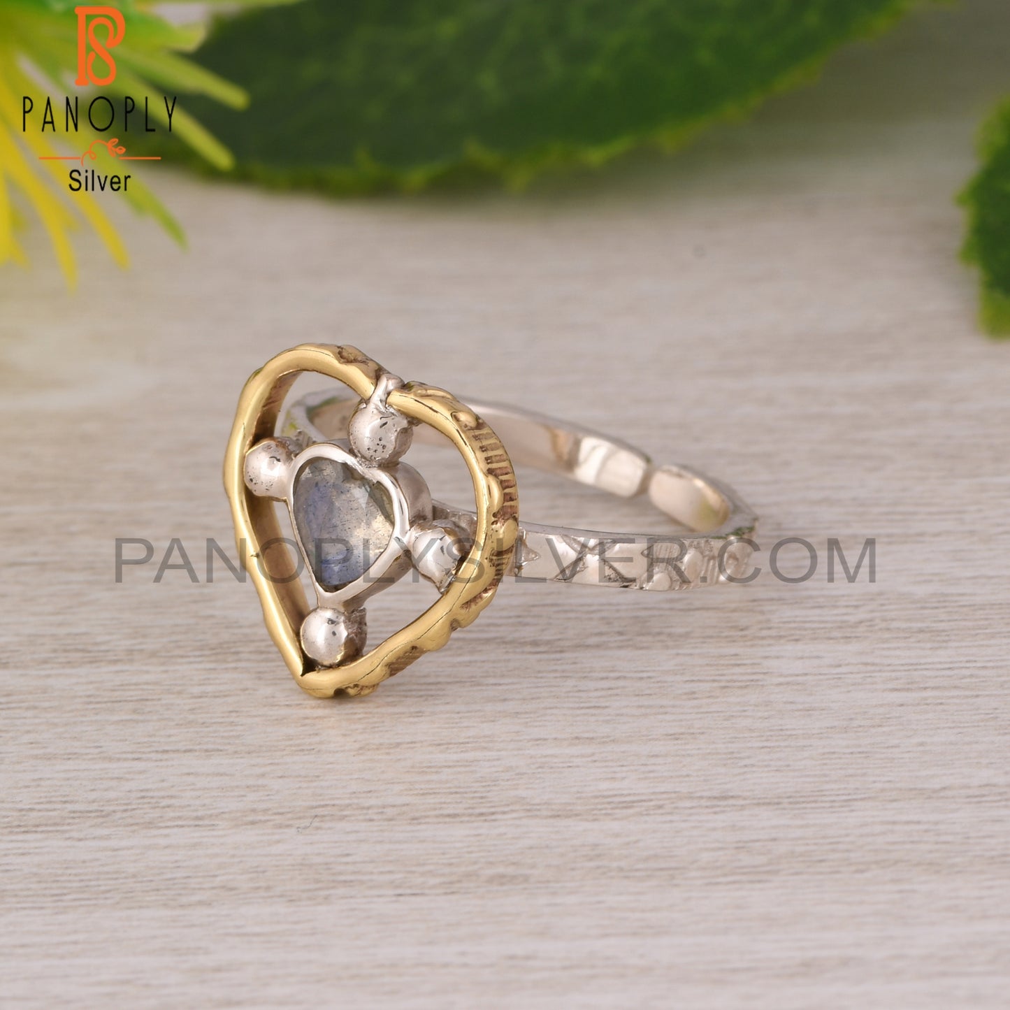 Labradorite Heart Shape 925 Sterling Silver Ring