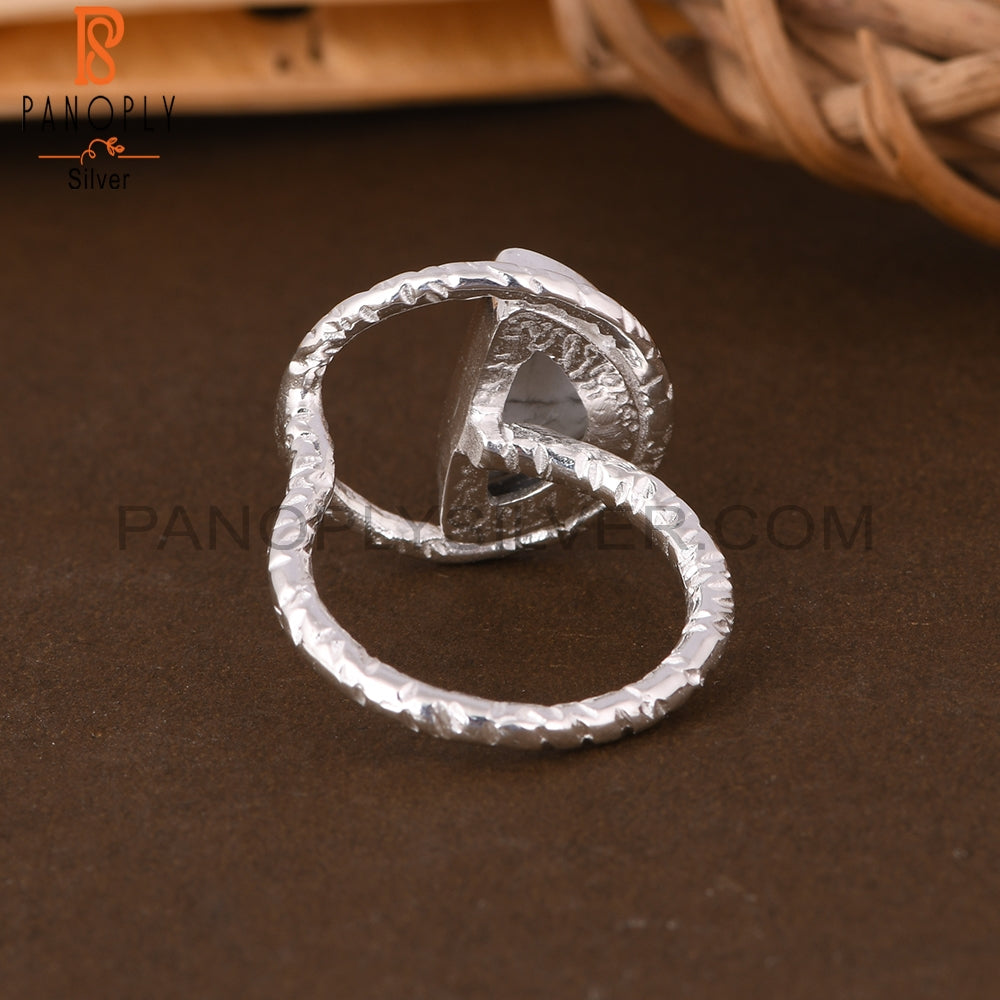 Howlite D Shape 925 Sterling Silver Ring
