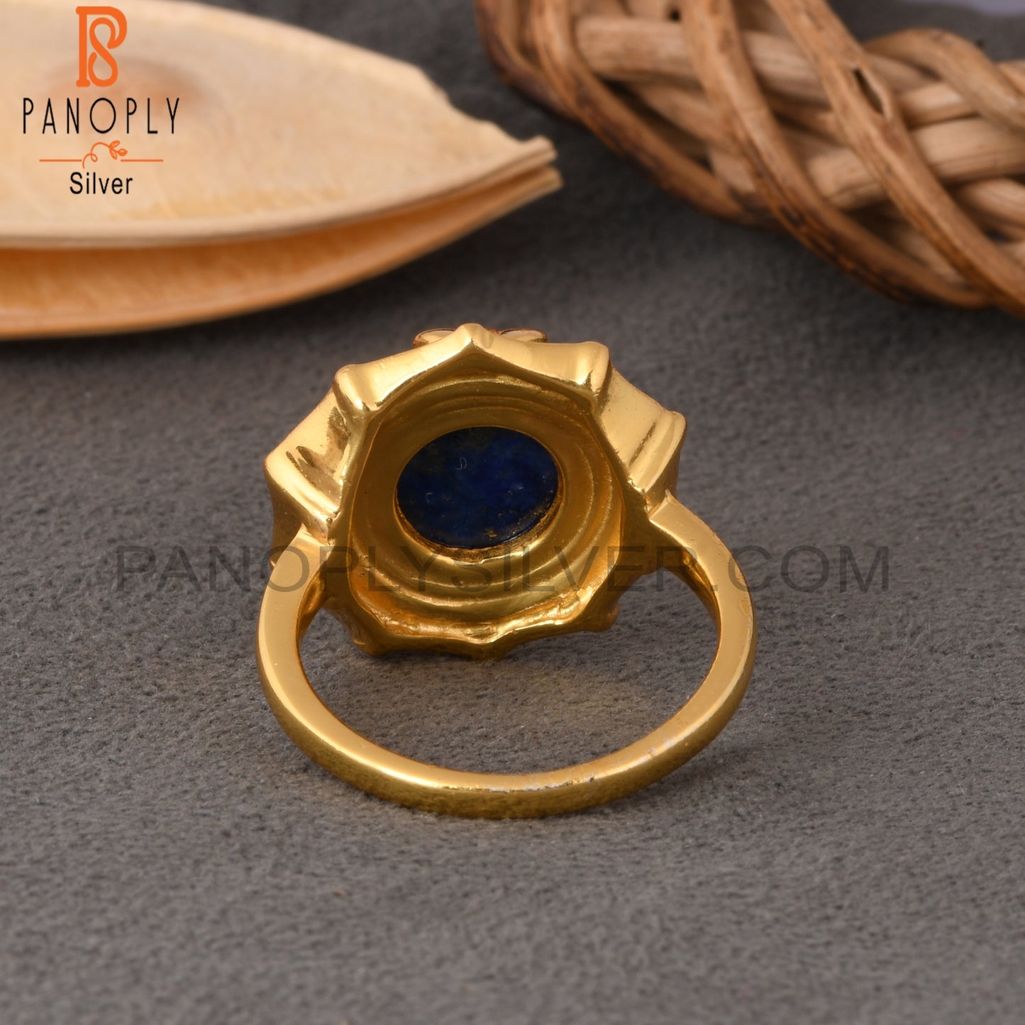 Lapis Lazuli Round 925 Sterling Silver Ring