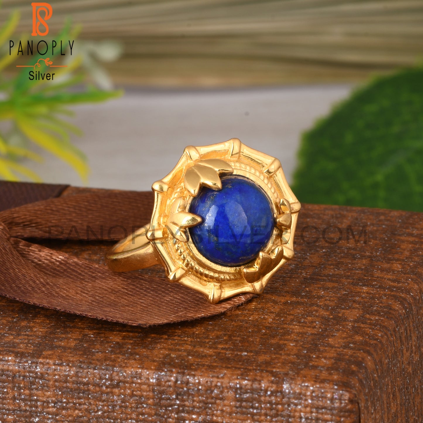 Lapis Lazuli Round 925 Sterling Silver Ring