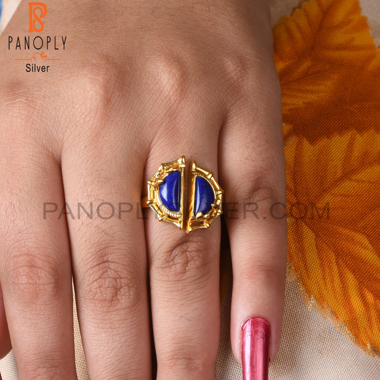 Lapis D Shape 925 Sterling Silver Ring