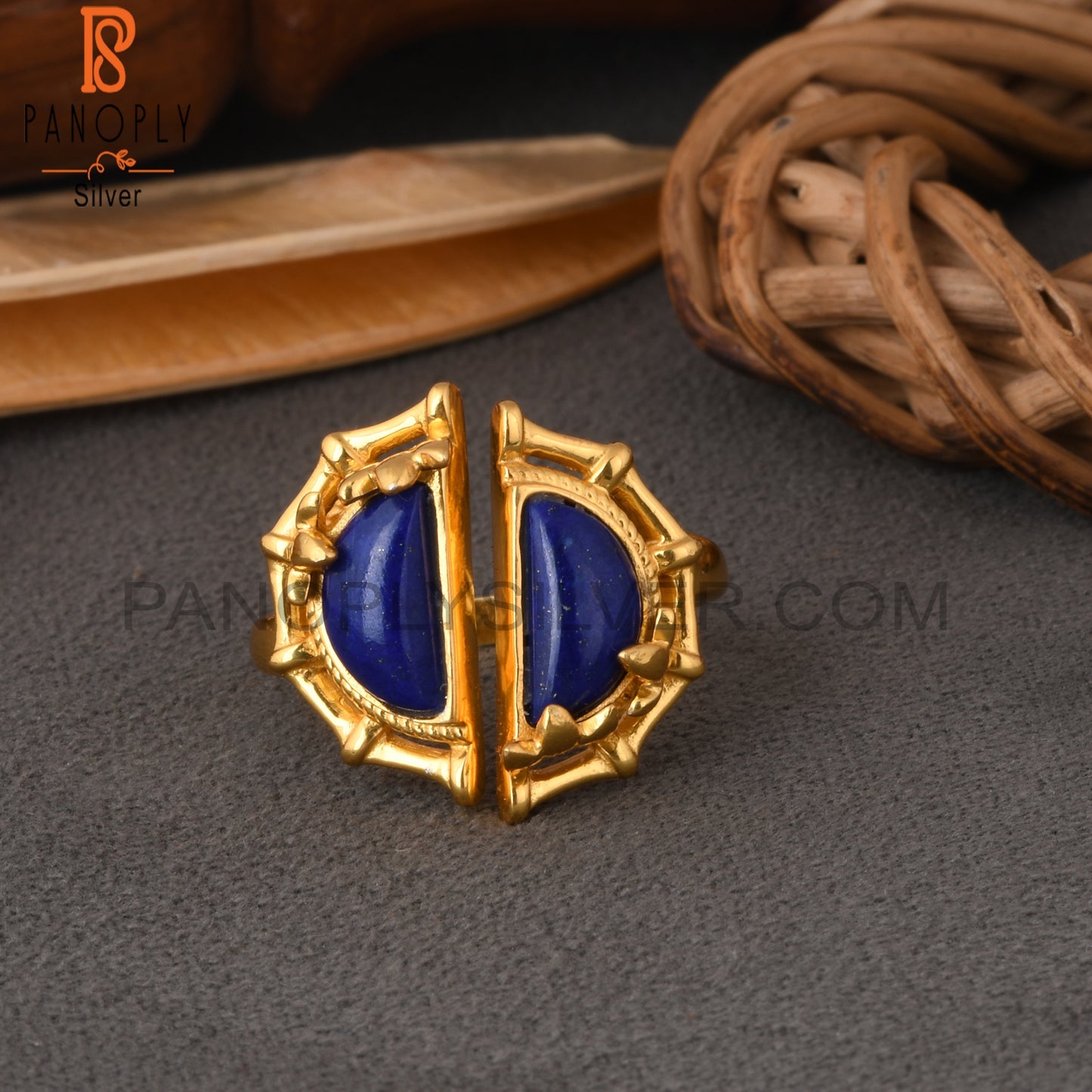 Lapis D Shape 925 Sterling Silver Ring