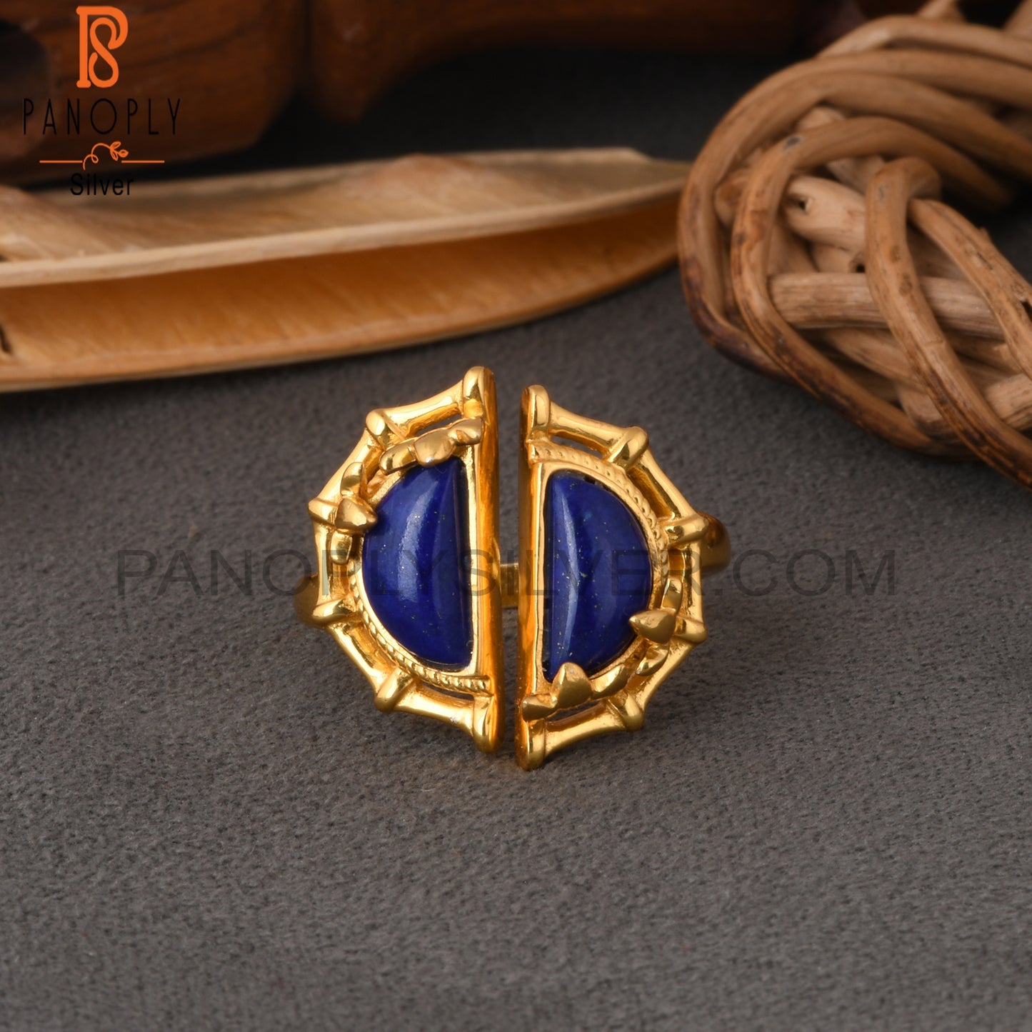 Lapis D Shape 925 Sterling Silver Ring