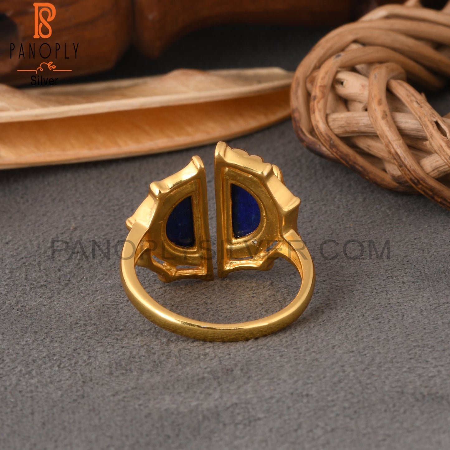 Lapis D Shape 925 Sterling Silver Ring