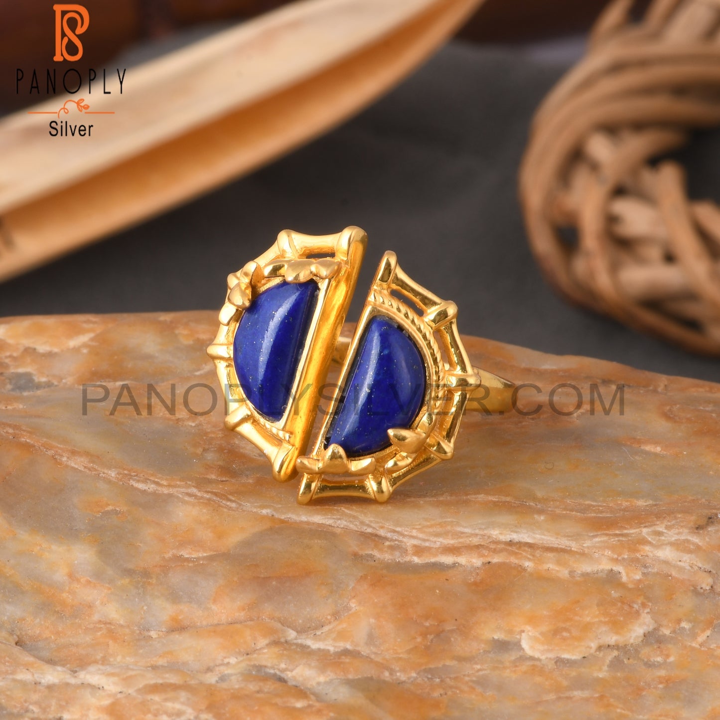 Lapis D Shape 925 Sterling Silver Ring