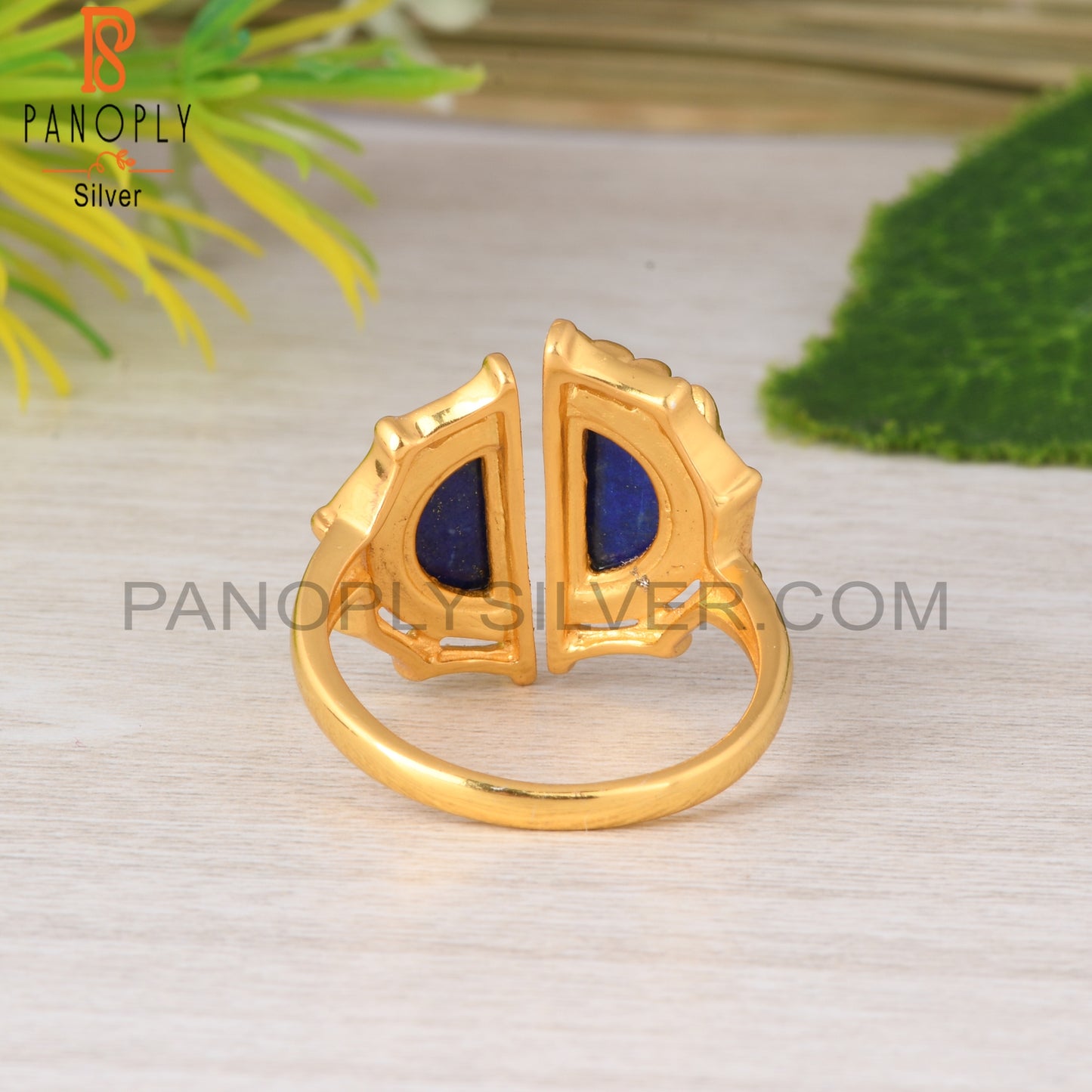 Lapis D Shape 925 Sterling Silver Ring