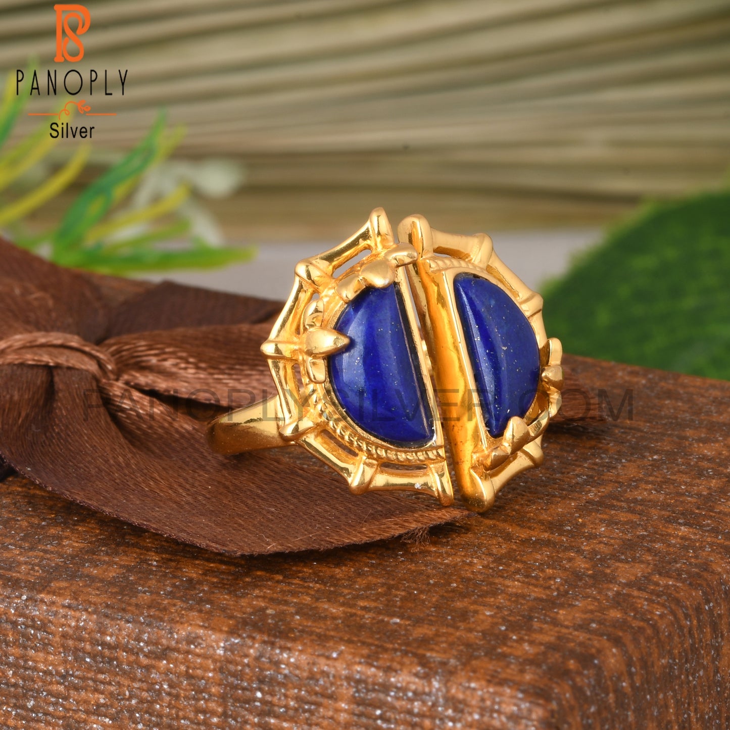 Lapis D Shape 925 Sterling Silver Ring