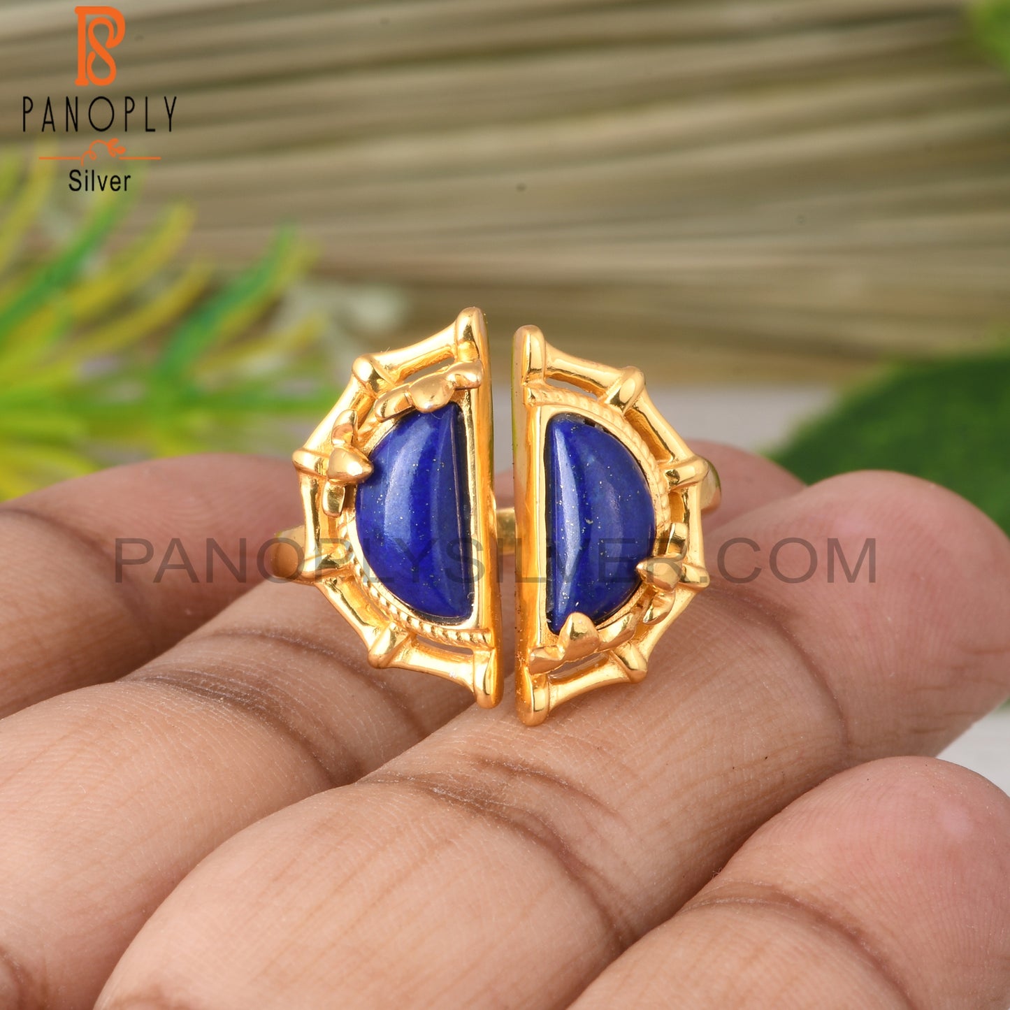 Lapis D Shape 925 Sterling Silver Ring