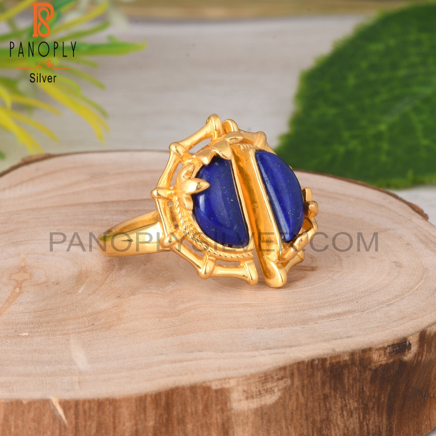 Lapis D Shape 925 Sterling Silver Ring