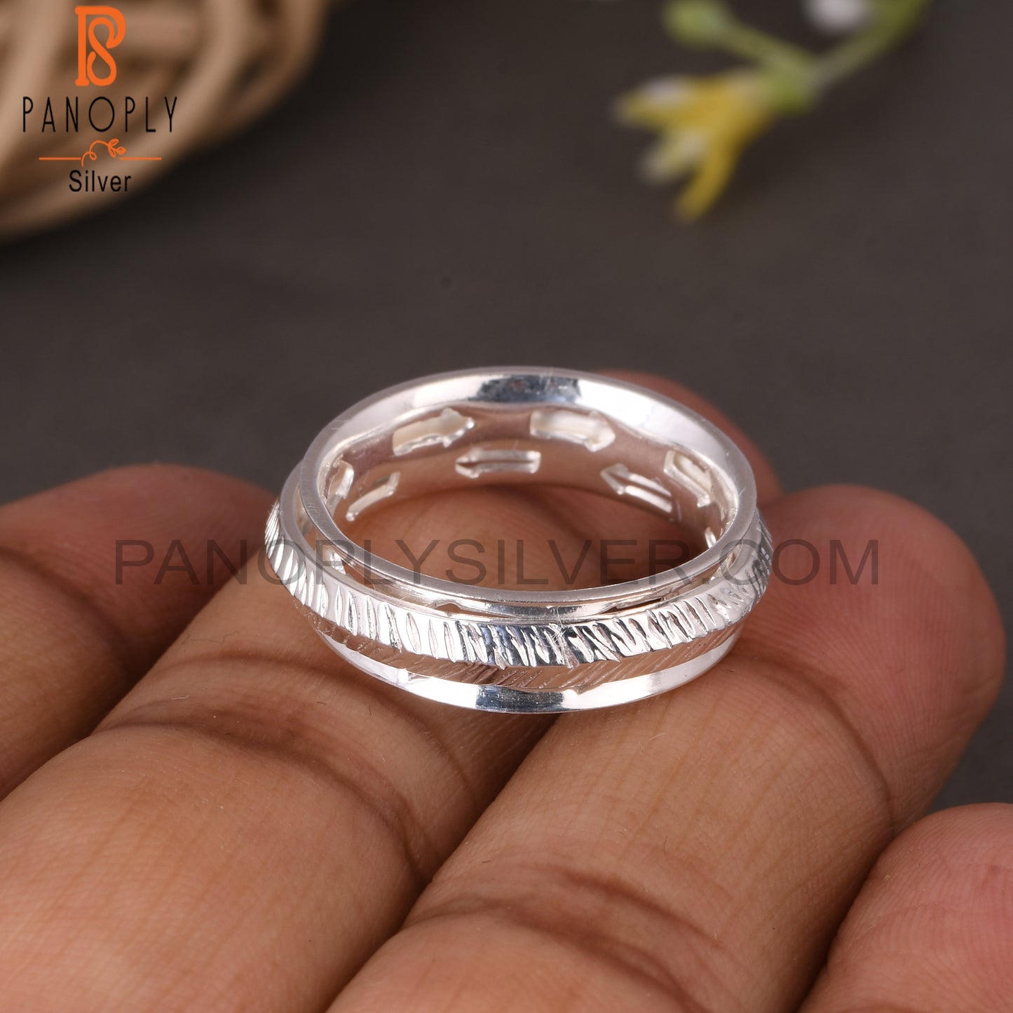 Women Spinner 925 Sterling Silver Ring