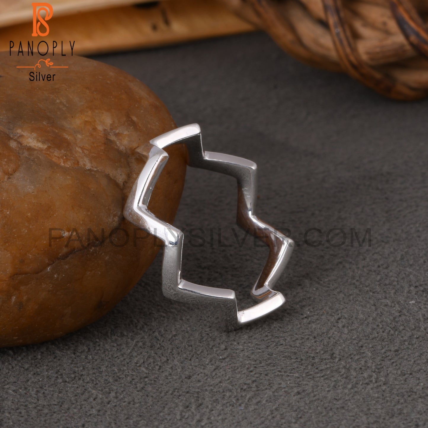 Zig Zag 925 Sterling Silver Ring