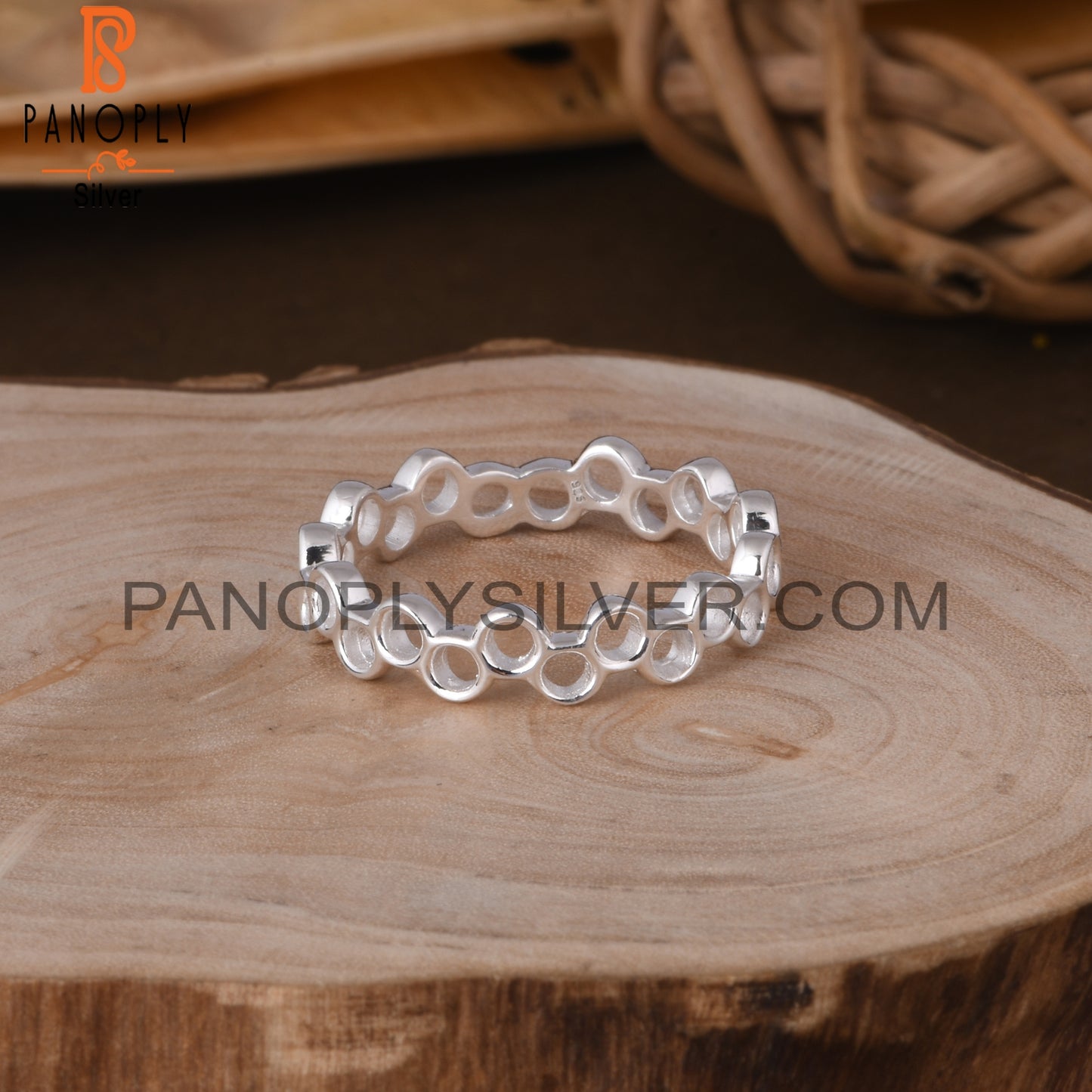 Handmade 925 Sterling Silver Beehive Ring