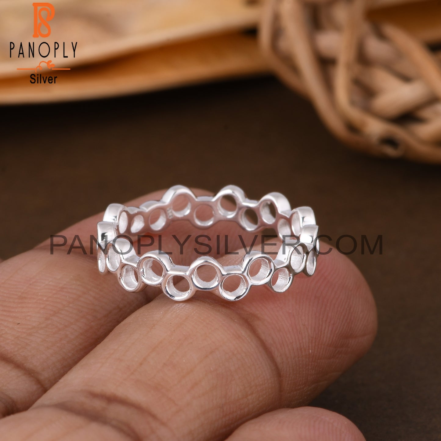 Handmade 925 Sterling Silver Beehive Ring