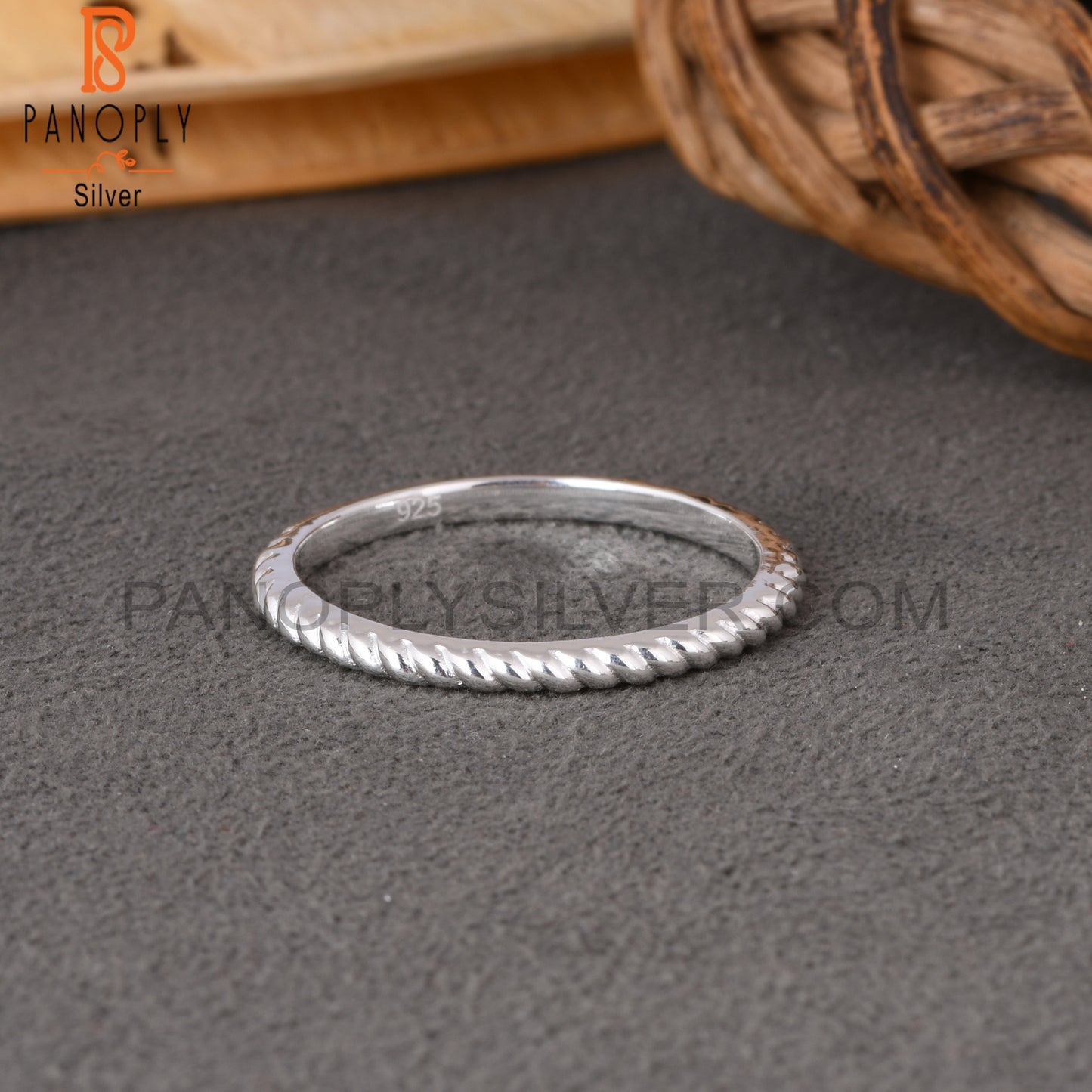 Minimalist 925 Sterling Silver Twisted Ring Band