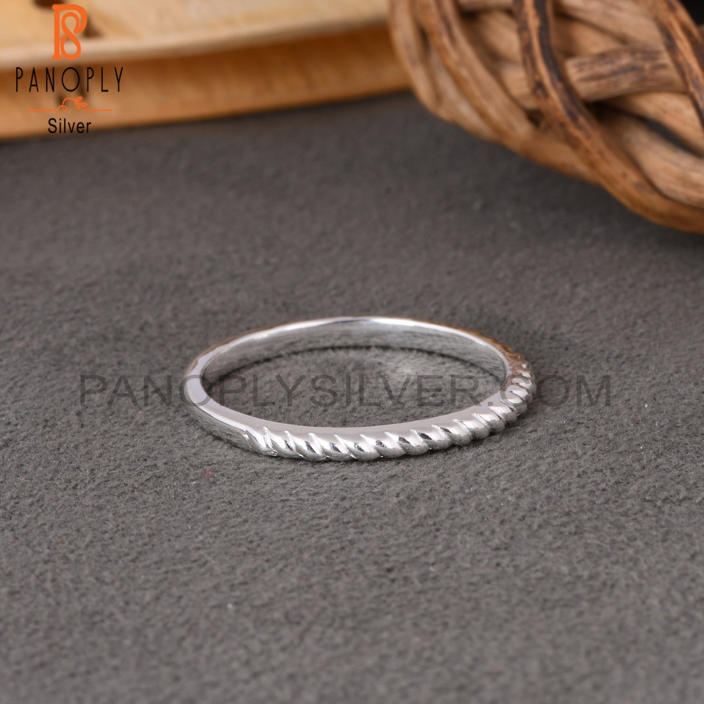 Minimalist 925 Sterling Silver Twisted Ring Band
