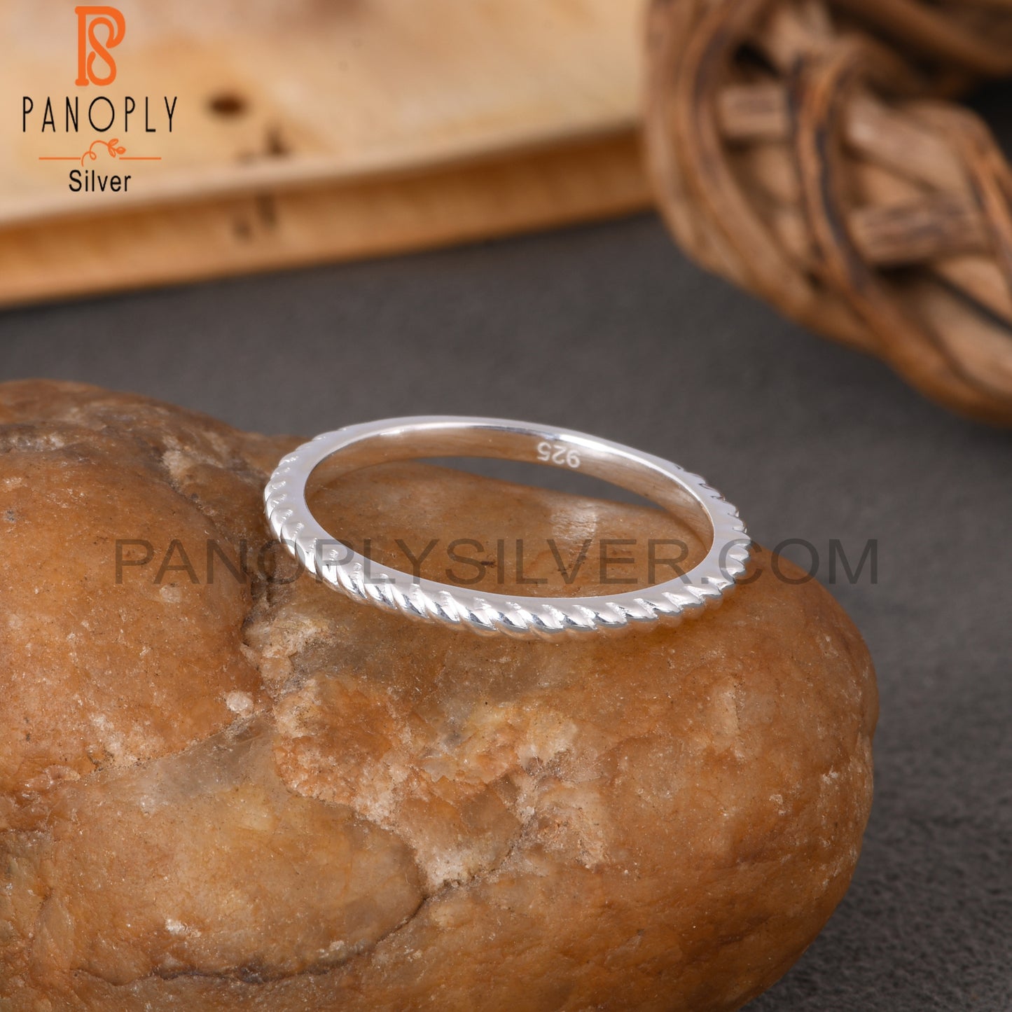 Minimalist 925 Sterling Silver Twisted Ring Band
