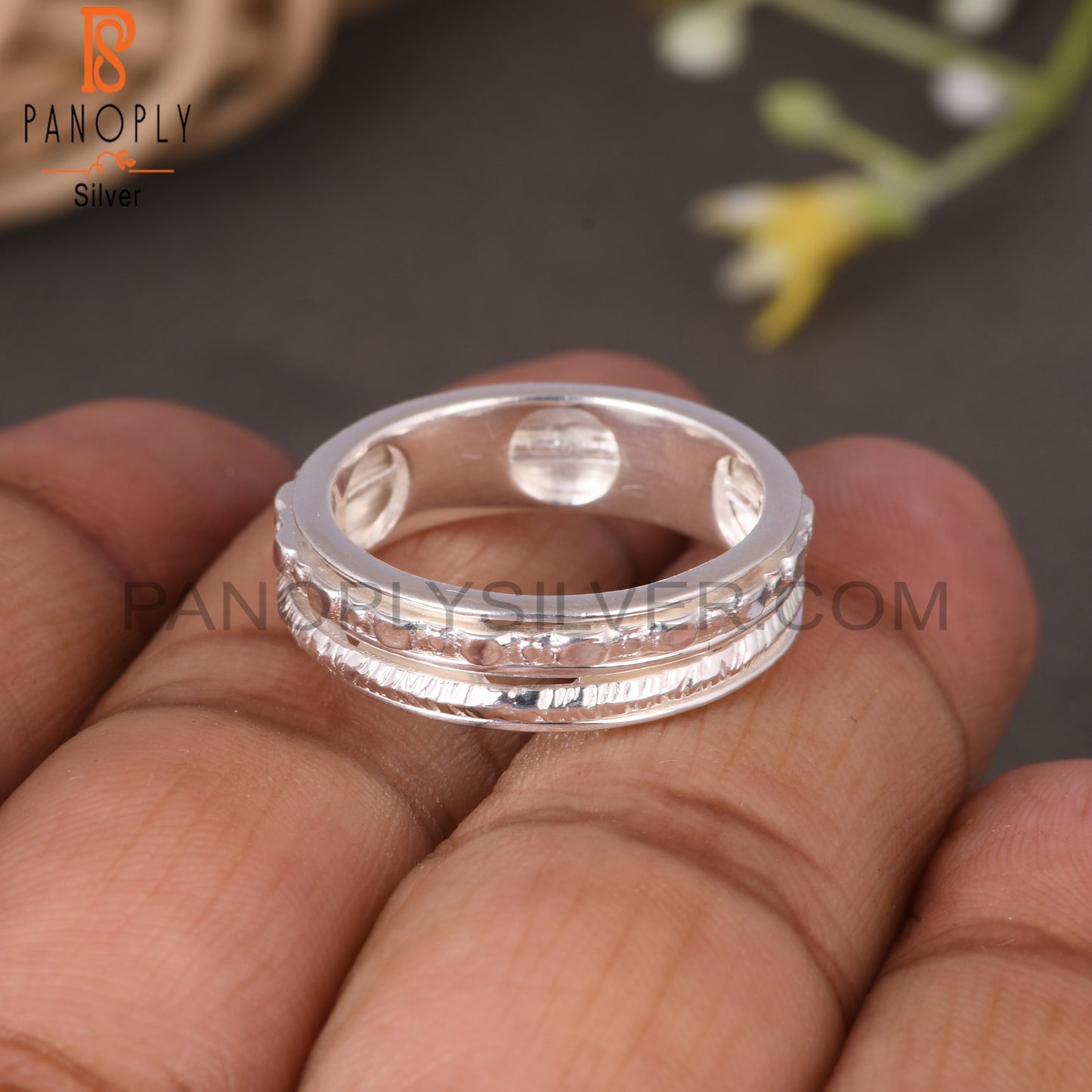 Spinner Two Band 925 Sterling Silver Ring
