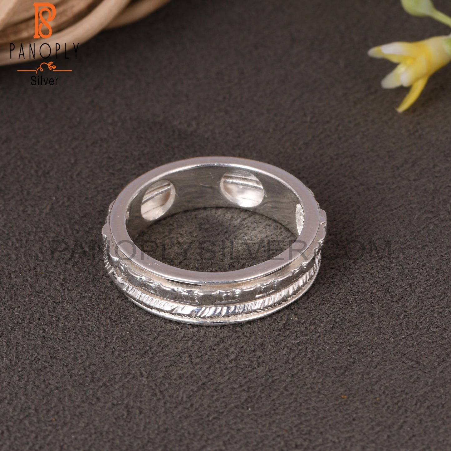 Spinner Two Band 925 Sterling Silver Ring
