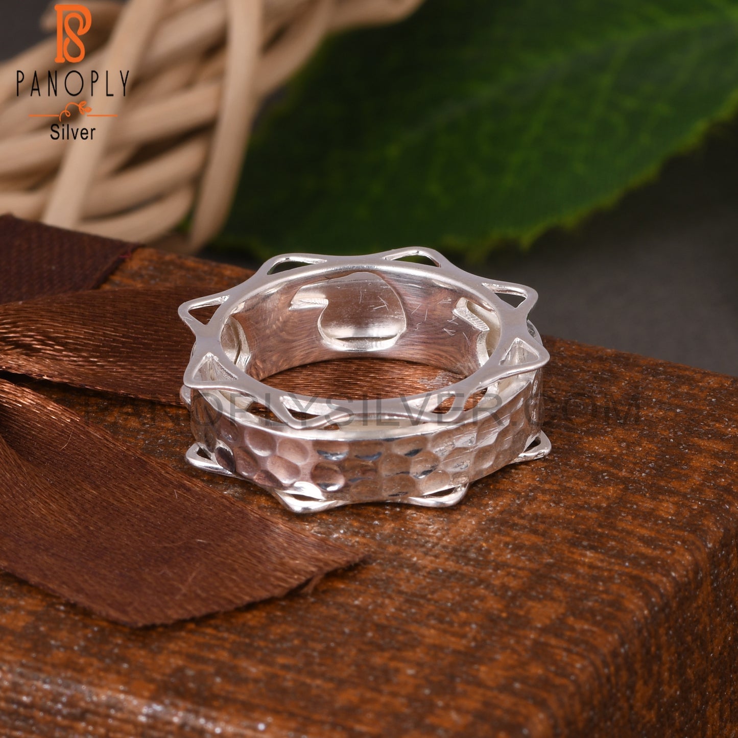 Spinner Texture 925 Sterling Silver Ring For Women