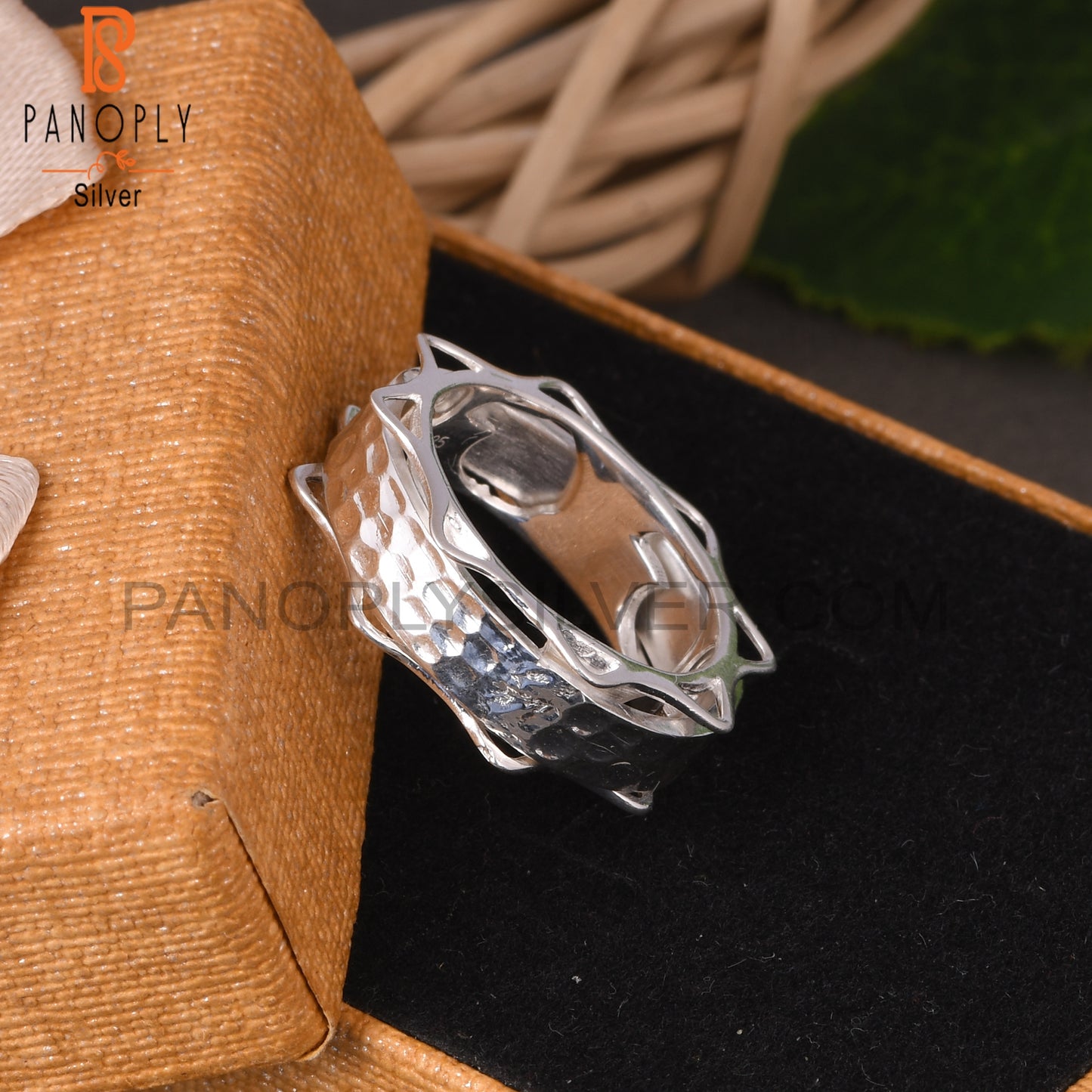 Spinner Texture 925 Sterling Silver Ring For Women
