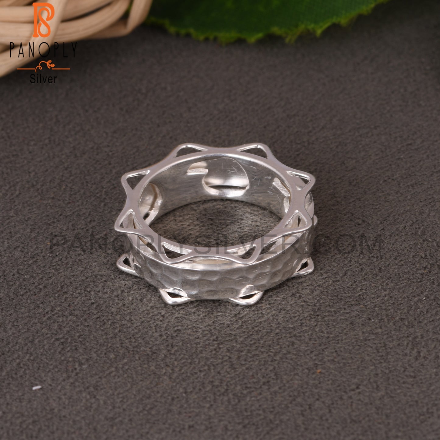 Spinner Texture 925 Sterling Silver Ring For Women