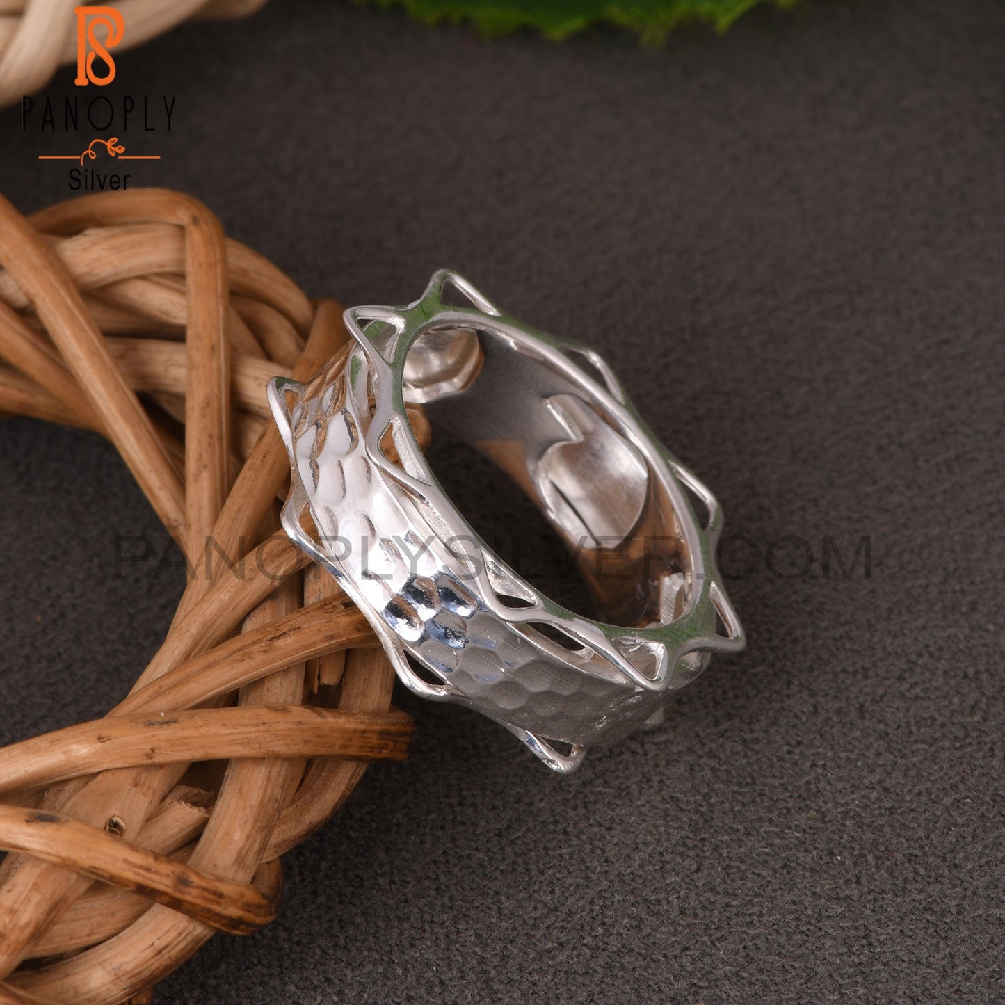 Spinner Texture 925 Sterling Silver Ring For Women