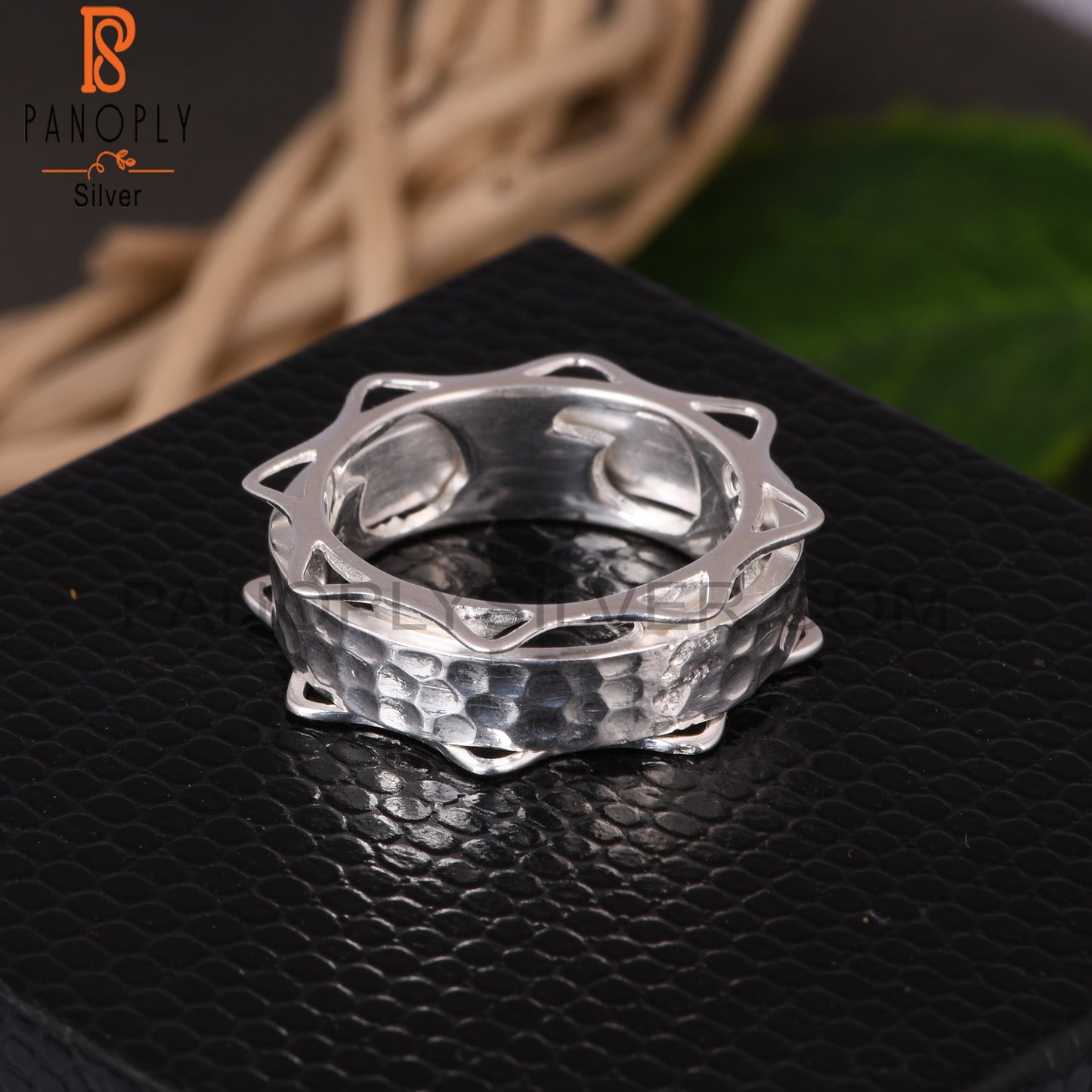 Spinner Texture 925 Sterling Silver Ring For Women